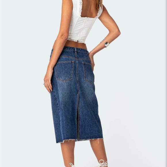 Denim Midi Skirt Edikted - Picture 4 of 4